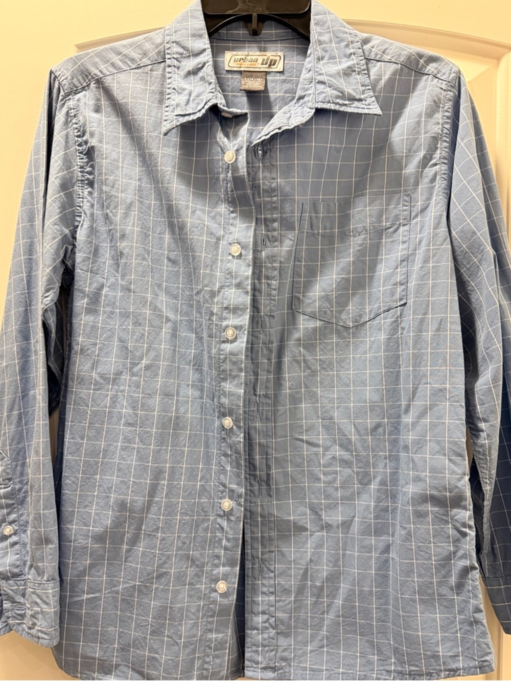 urban pipeline Light Blue Windowpane Button-Down Shirt